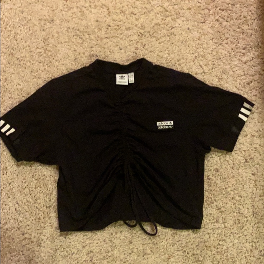 Tie front cropped exercise t-shirt